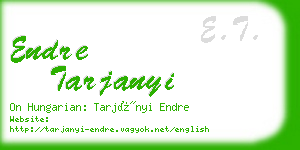 endre tarjanyi business card